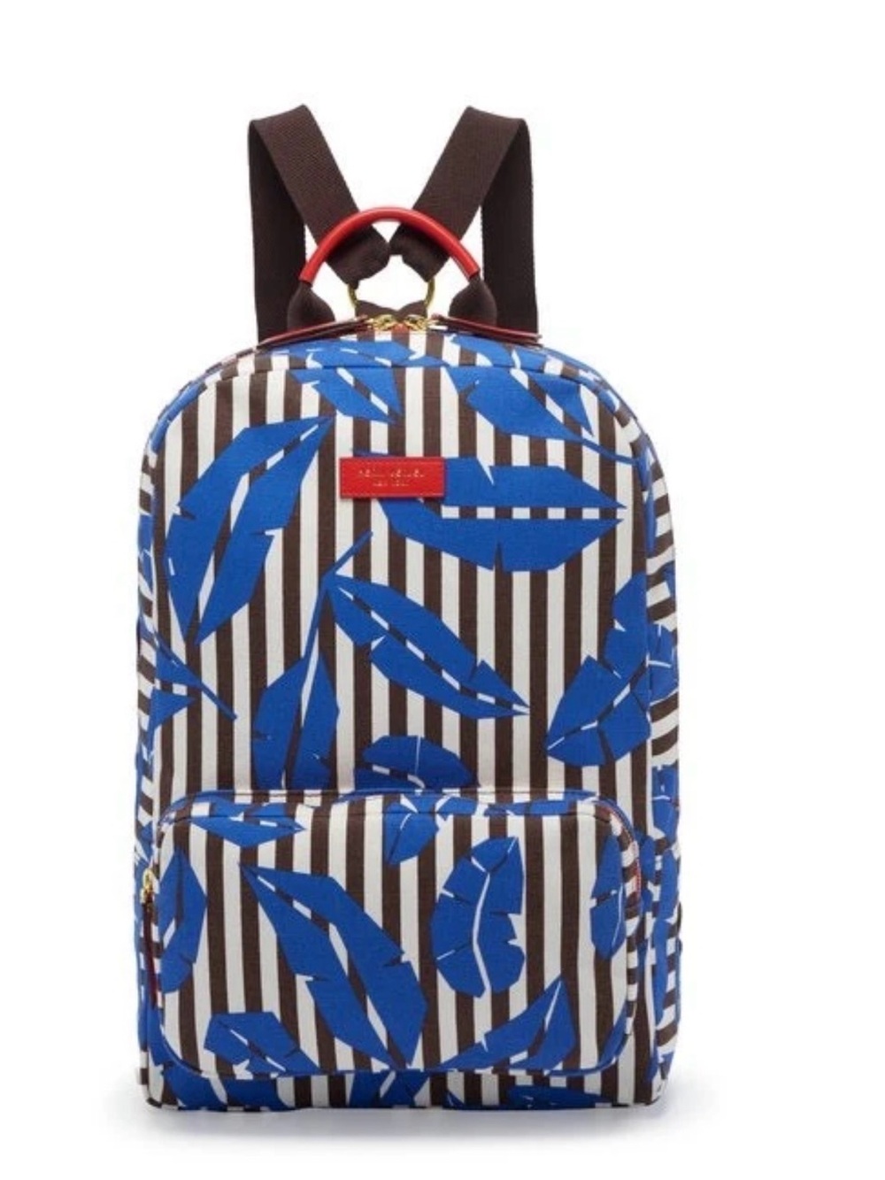Henri Bendel Leaf Print Stripe Backpack